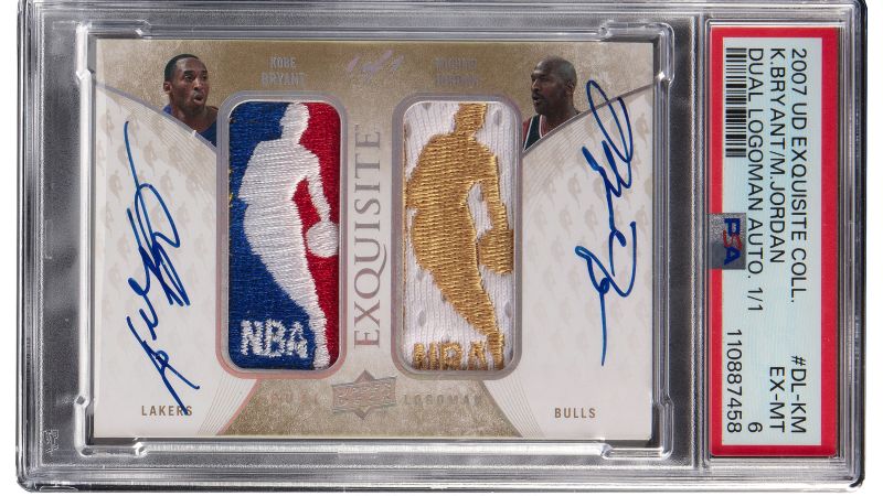 Basketball card featuring Michael Jordan and Kobe Bryant sells for world-record $12.9 million