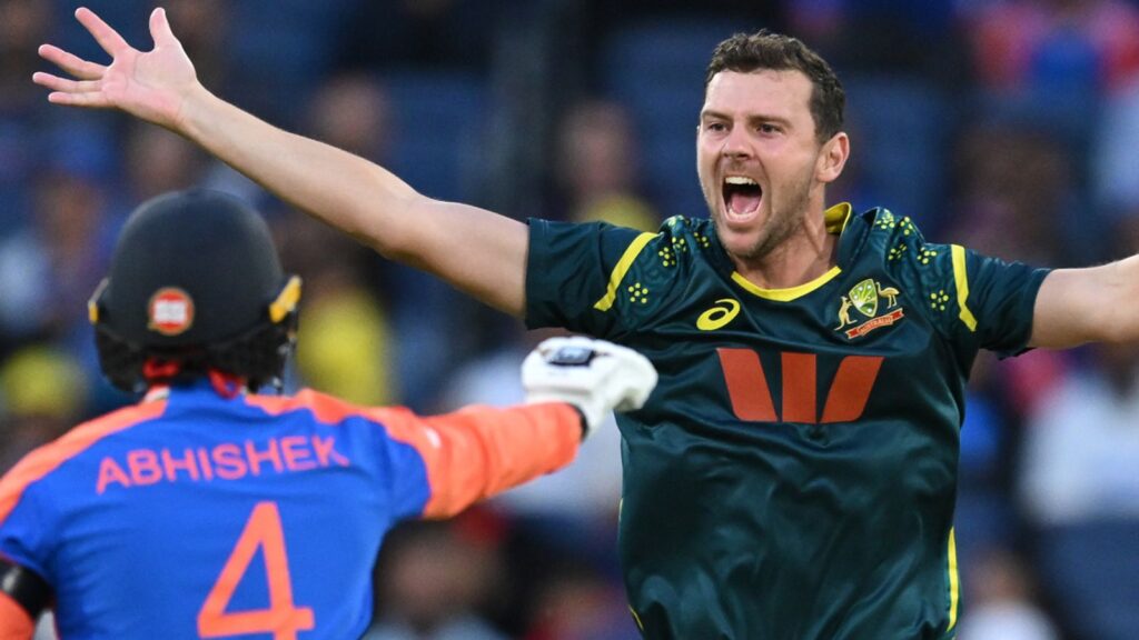 Australia vs India: Josh Hazlewood and Mitchell Marsh inspire four-wicket win for hosts in second T20I in Melbourne | Cricket News