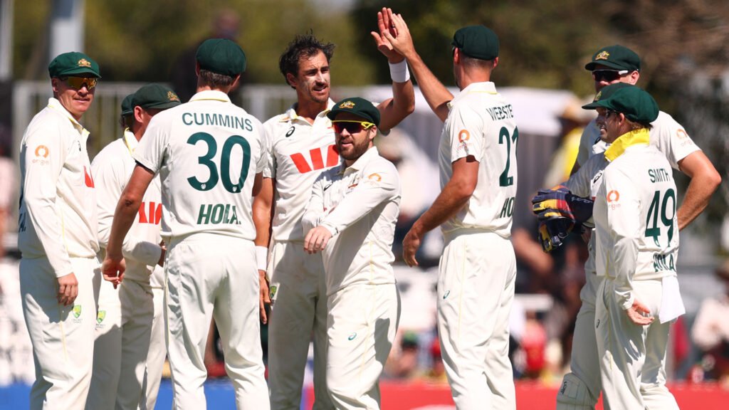 Aussies romp to innings victory on second day